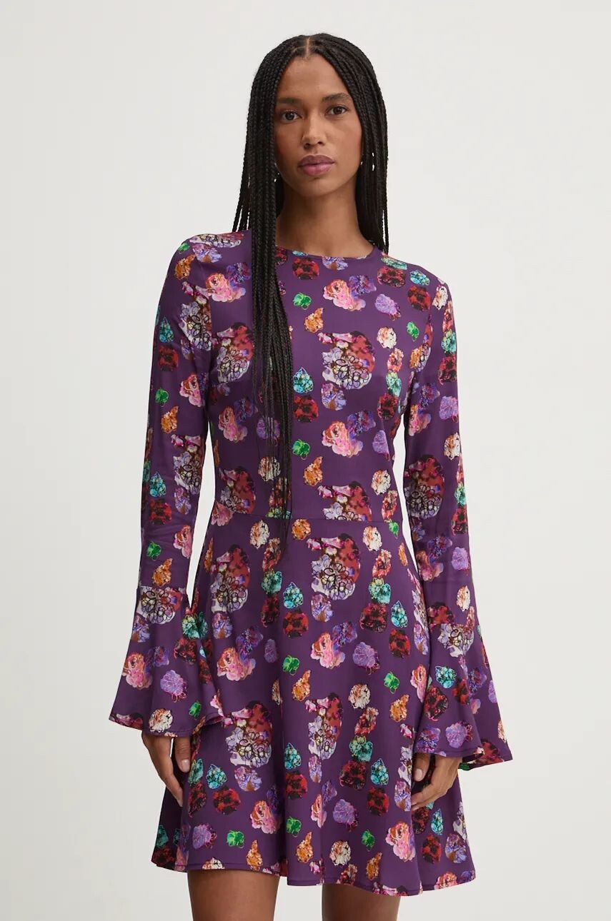 

Платье Desigual FLOWER SCRIBB, фиолетовый