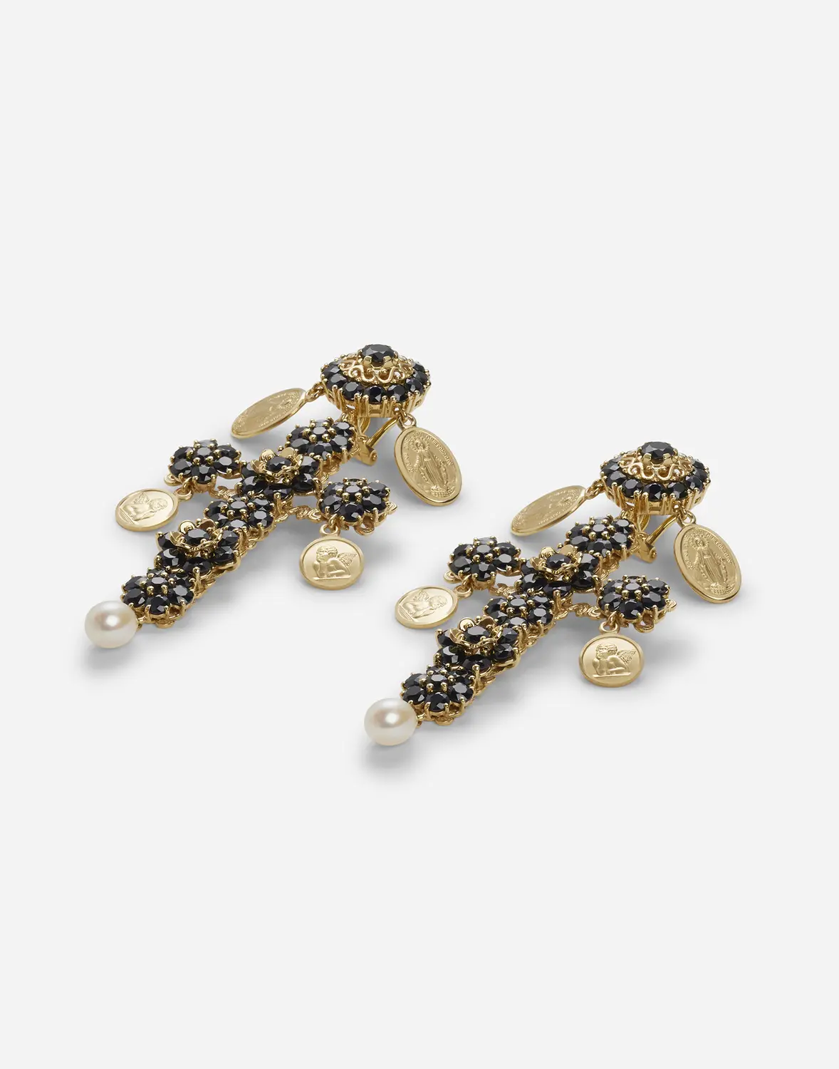 Серьги sicily  18-каратное желтое золото и черные сапфиры Dolce & Gabbana, золото/черный — фото 2