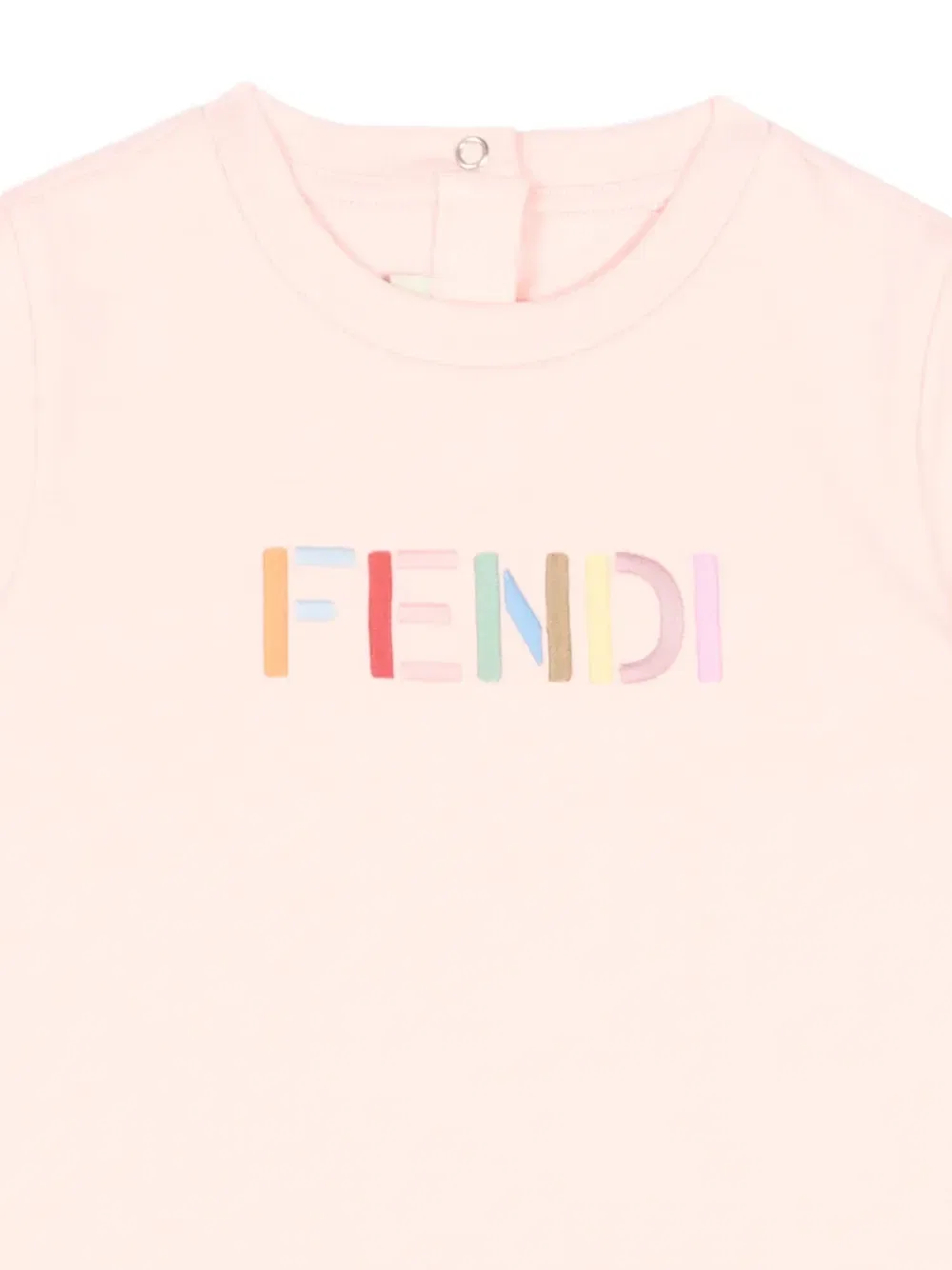 Футболка с короткими рукавами и вышитым логотипом FENDI KIDS, розовый — фото 3
