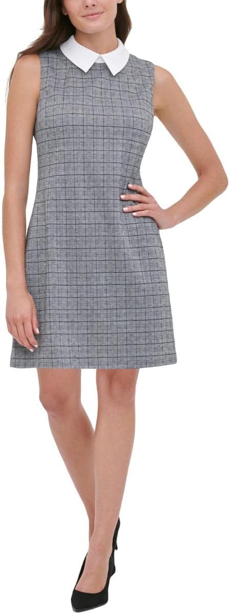 

Женское платье-трапеция без рукавов с воротником от Tommy Hilfiger, Grey/Ivory