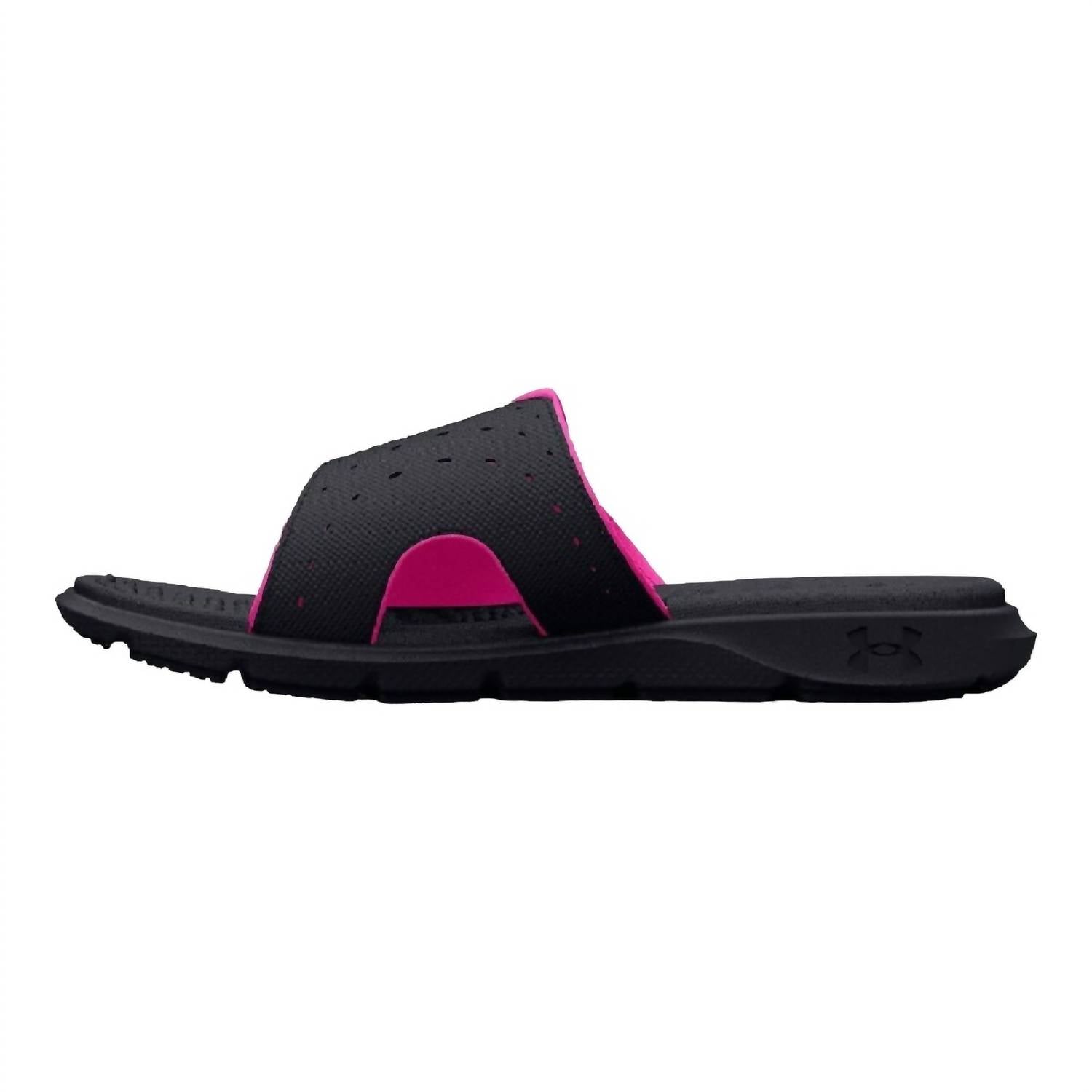 Женские слайды Ignite Pro в черном и розовом цвете Rebel Pink Under Armour — фото 3