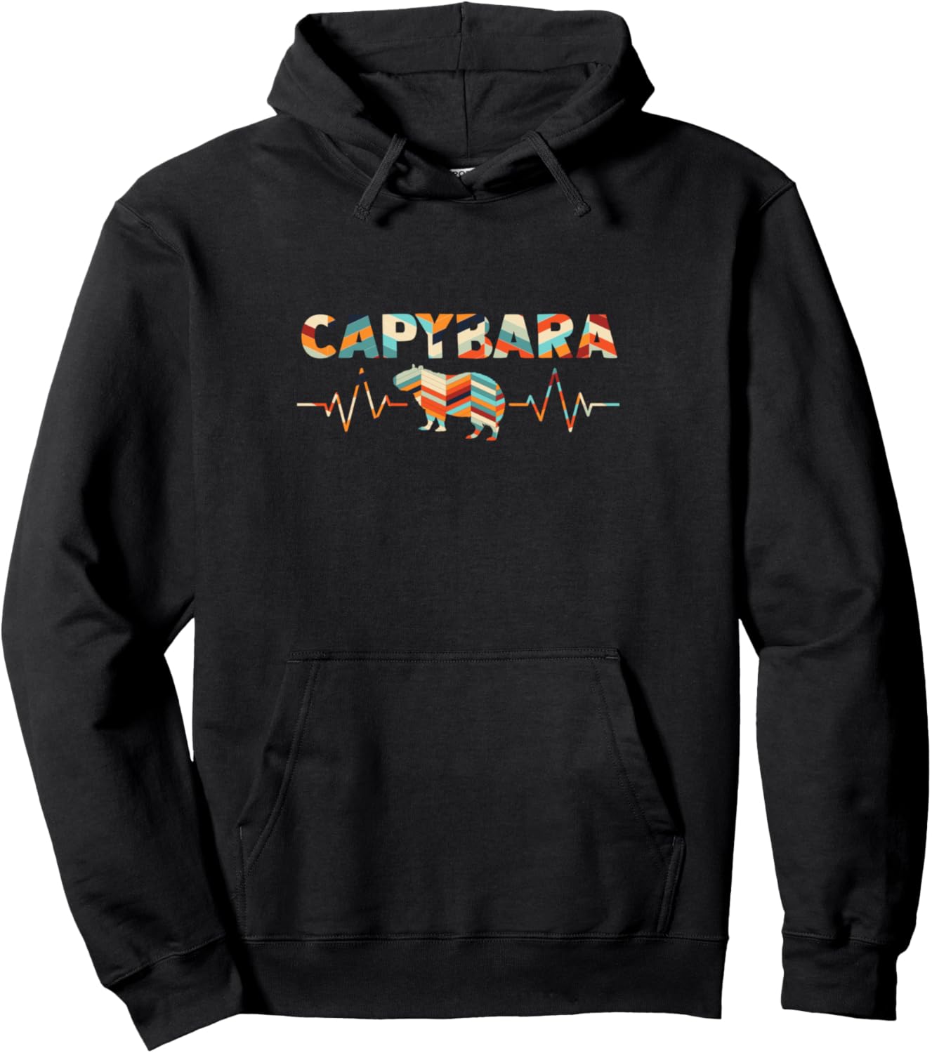 

Худи в винтажном стиле «Капибара: Ретро-сердцебиение» Capybaras & Capybara Owner Gift, черный