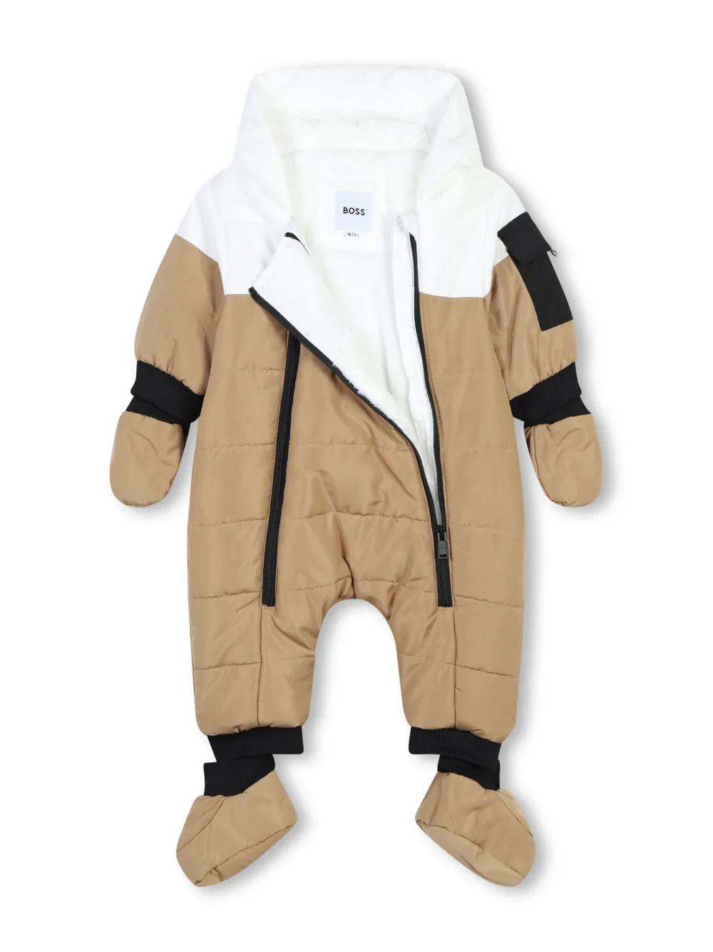 Комбинезон с капюшоном и логотипом BOSS Kidswear, нейтральный — фото 3