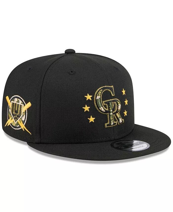

Мужская черная кепка Snapback Colorado Rockies 2024 ко Дню вооруженных сил 9FIFTY New Era, черный