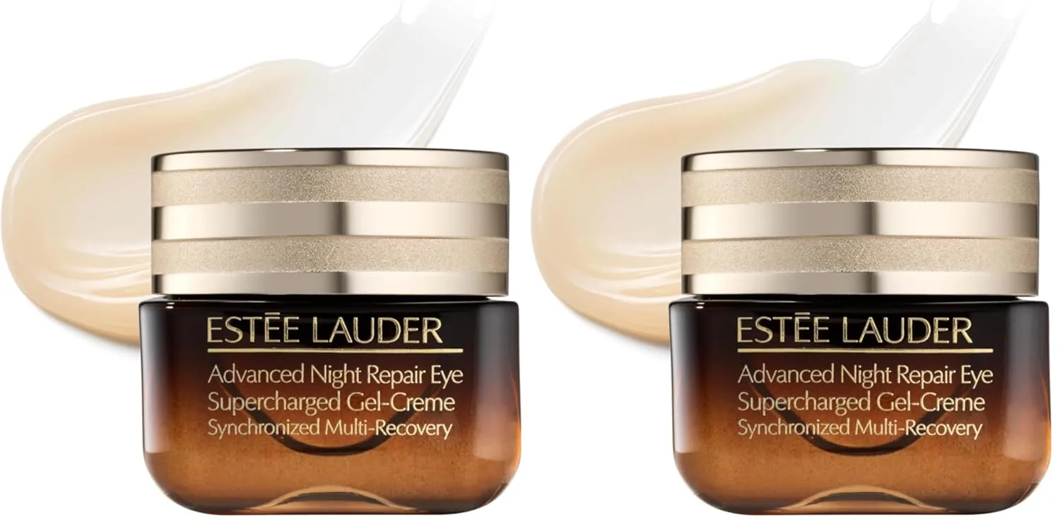 Estée Lauder Advanced Night Repair Eye Supercharged Gel-Cream Synchronized Multi-Recovery | Крем для области под глазами от темных кругов, 0,5 жидких унций (упаковка из 2 шт.), Blue