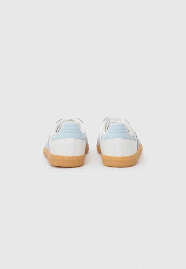 Коричневые кроссовки унисекс «самба» Adidas Originals, White/Crystal Sky/Clear Granite — фото 3