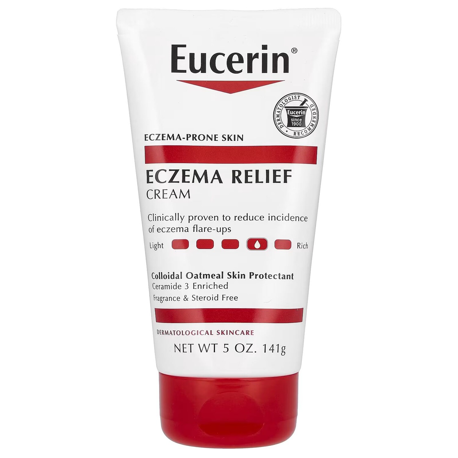 

Крем от экземы, без отдушек, 5 унций (141 г) Eucerin