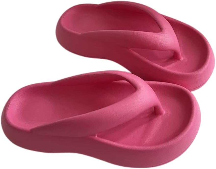 

ELLEES Шлепанцы унисекс для взрослых, модель Cloud, женские сандалии для йоги и ходьбы, нескользящая мягкая толстая подошва, для дома и улицы, розовый