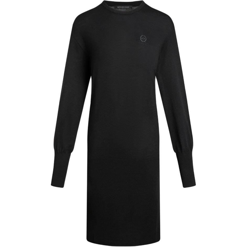 

ARMANI EXCHANGE Женское черное платье с длинными рукавами AE FW24