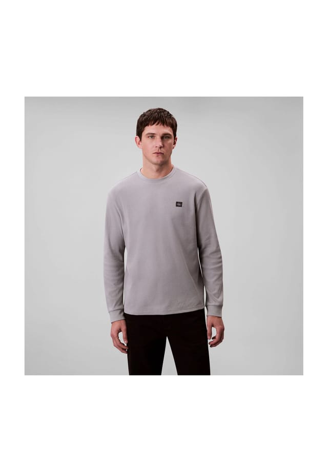 

Рубашка с длинными рукавами и круглым вырезом Calvin Klein Jeans, серый