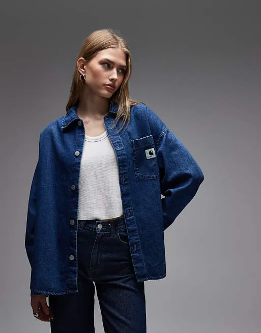 

Синяя джинсовая рубашка Carhartt WIP alta