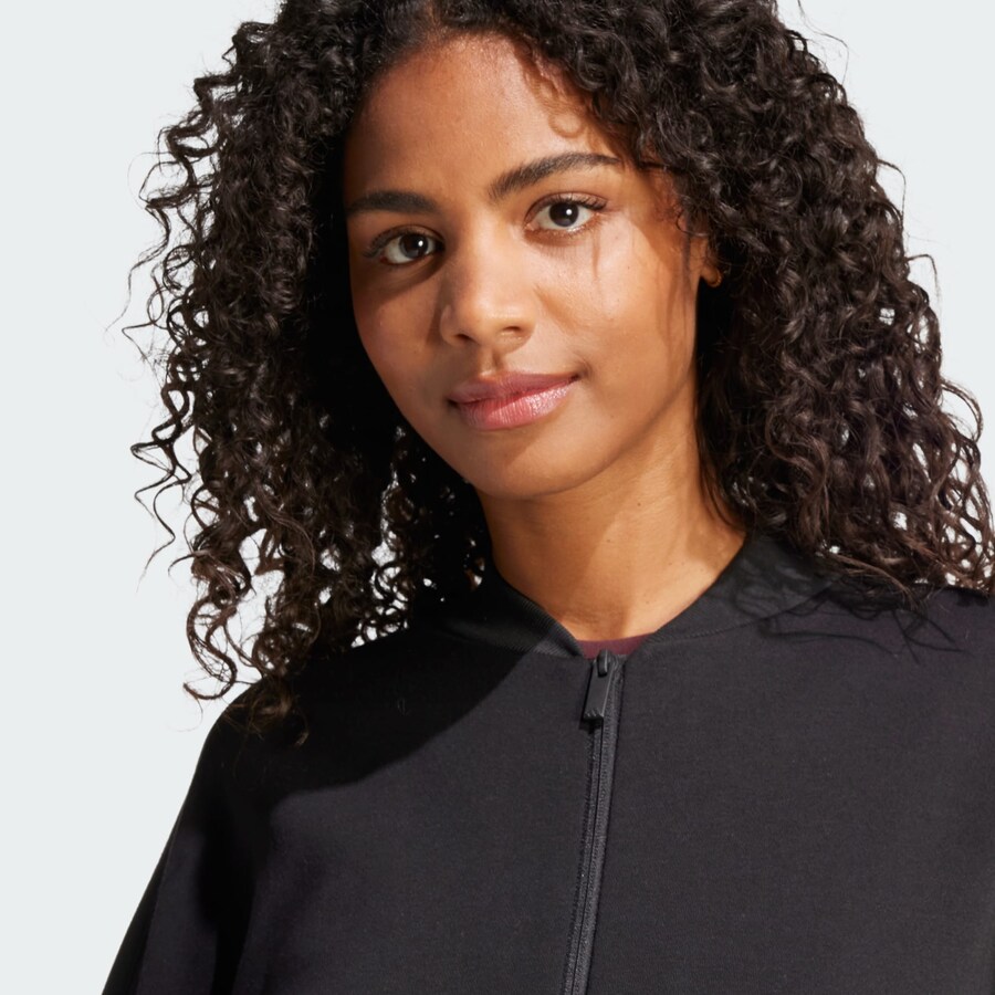 Спортивная толстовка с капюшоном на молнии ADIDAS SPORTSWEAR Essentials, черный — фото 3
