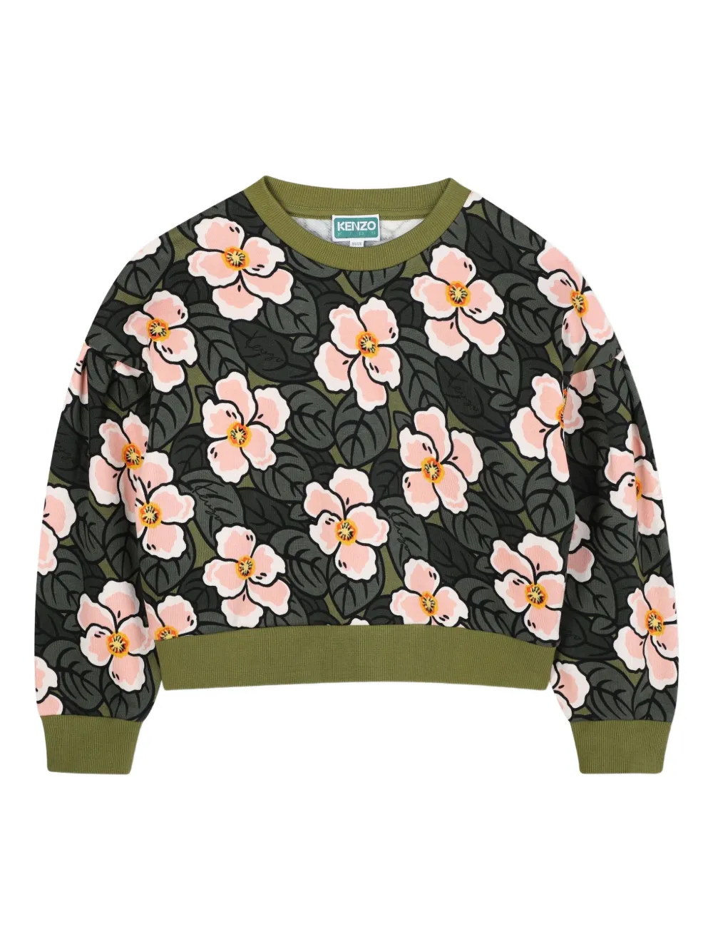 

Толстовка с цветочным принтом Kenzo Kids, зеленый