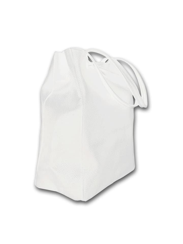 

Кожаная сумка-шоппер, наплечная сумка Toscanto, белая, примерно 28 см