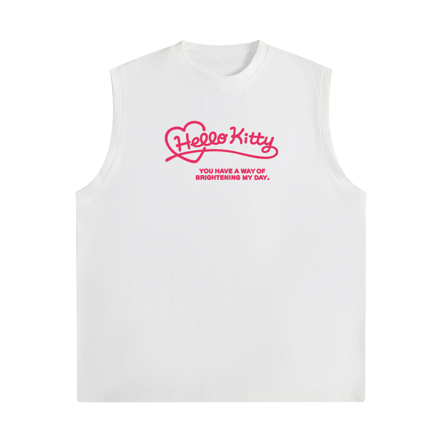 

Топ-майка unisex Hello Kitty Katy Cat Cinnamoroll Sanrio, белый/красный