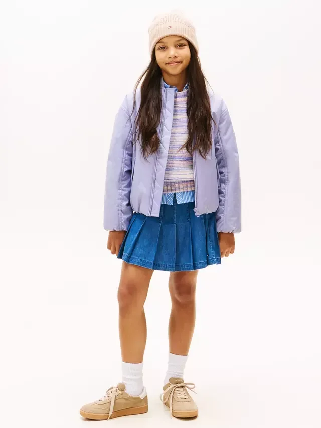 Детская куртка-бомбер, фиолетовая Tommy Hilfiger — фото 3