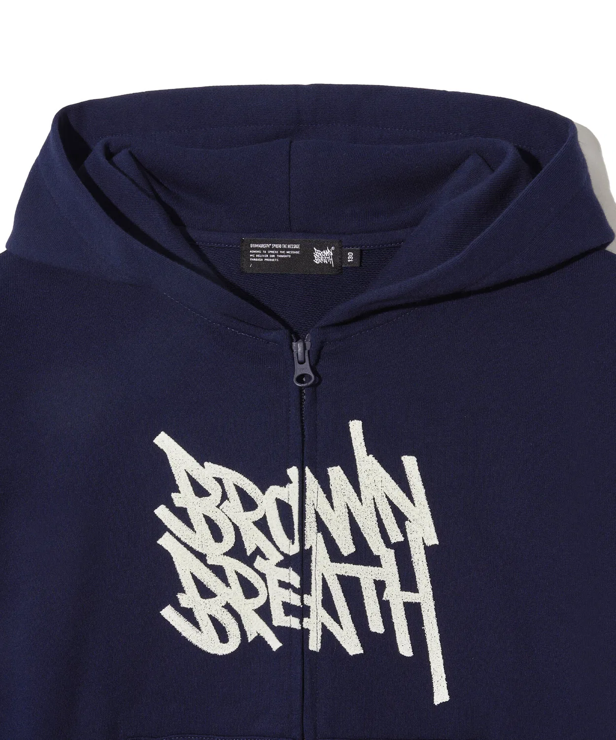 Детская толстовка на молнии Brownbreath Kids Tag Hood, тёмно-синяя — фото 4