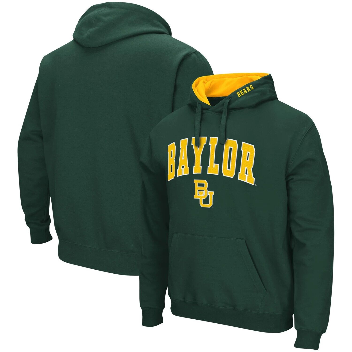 

Мужской зеленый пуловер с капюшоном Baylor Bears Arch & Logo 3.0 Colosseum