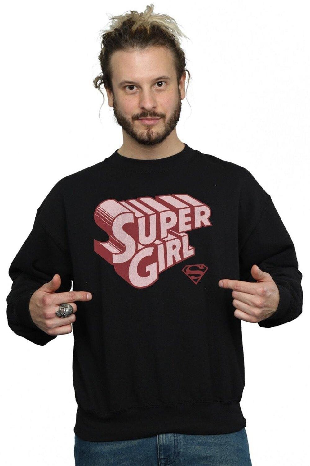 

Толстовка с логотипом Supergirl в стиле ретро DC Comics, черный