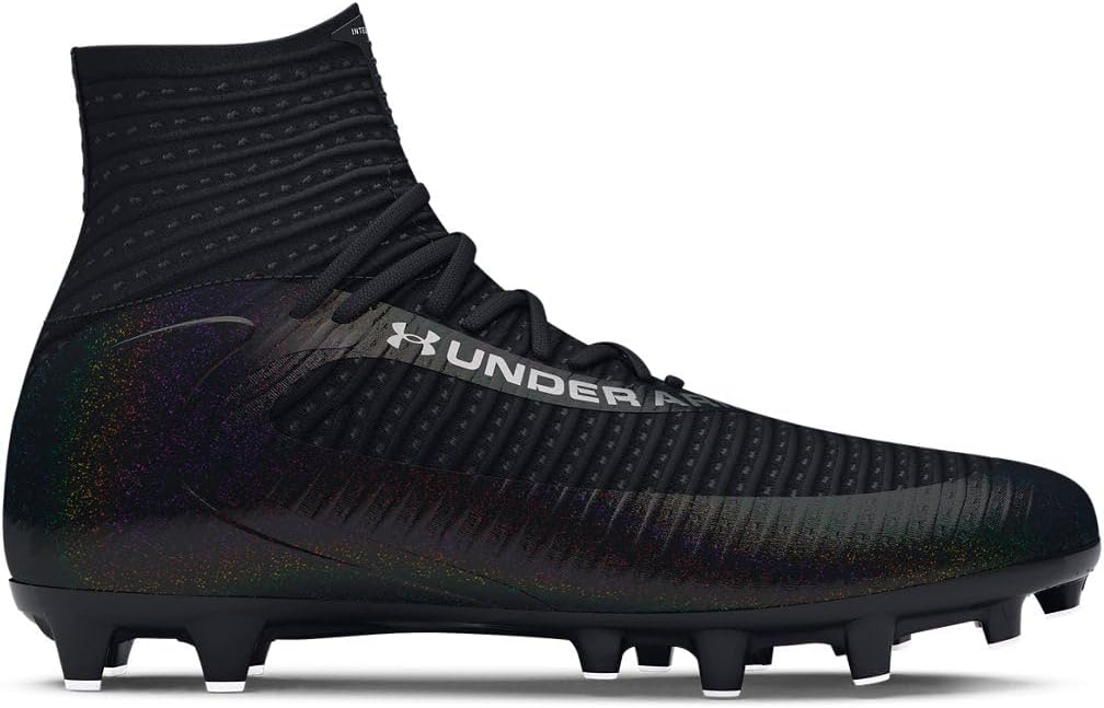 

Under Armour мужские Highlight 2 MC Knit футбольные бутсы - стелька High-Rebound SuperFoam, Black-Metallic Steel