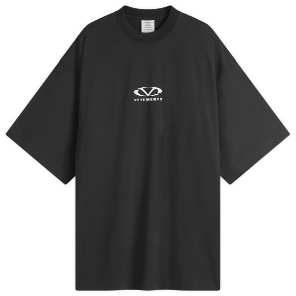 

Футболка большого размера с овальным логотипом Vetements, черный