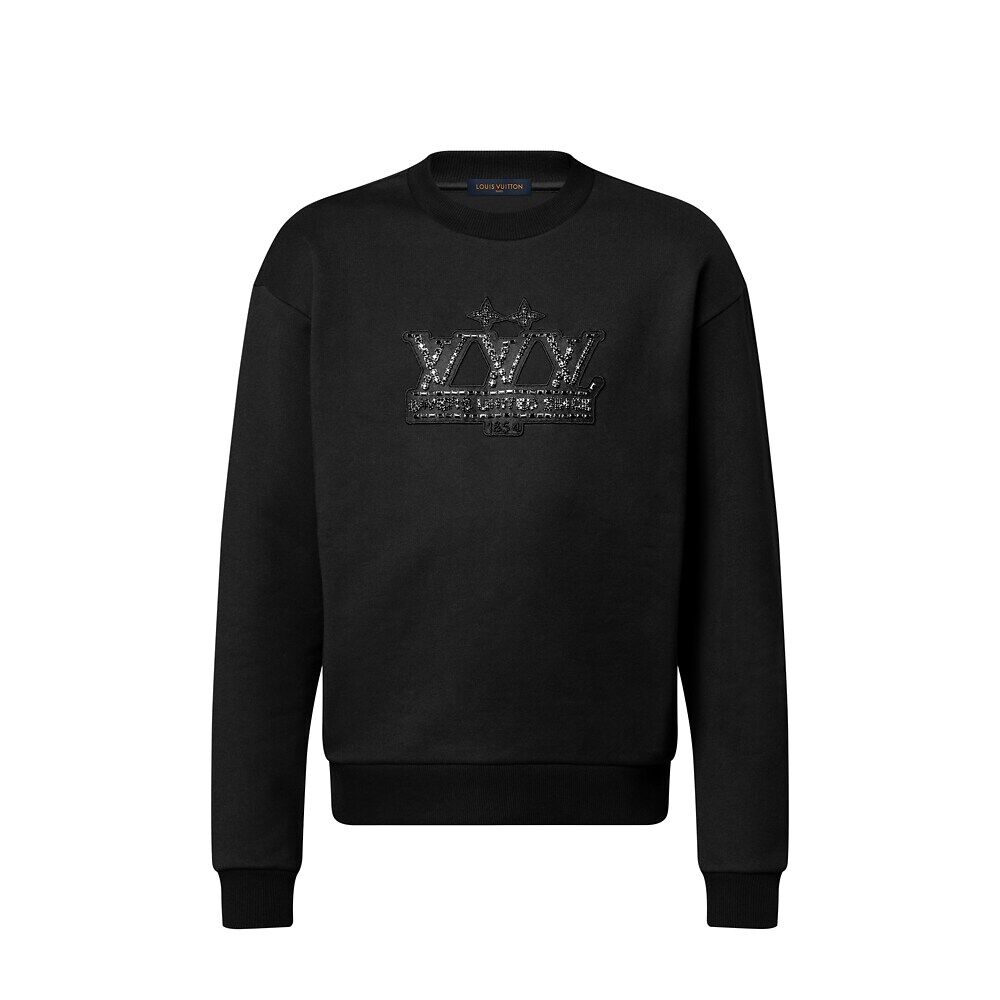 

Украшенная фирменная нашивка толстовка Louis Vuitton, черный