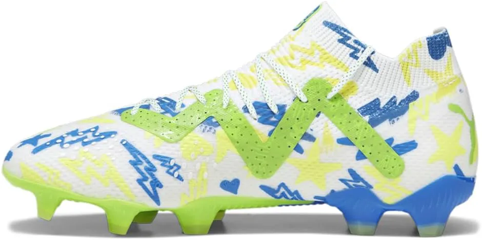 Мужские футбольные бутсы PUMA Nmj X Future Ultimate для твердого и искусственного покрытия, шипованные, для твердого покрытия - синие, белые, белый/синий — фото 2