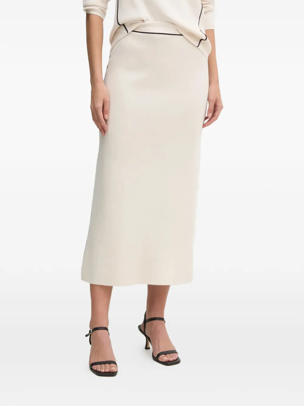 

Юбка миди с отделкой Oui, бежевый