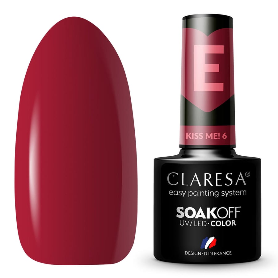 

Claresa Kiss Me 6 Hybrid Nail Polish Hybrid Dark Red Puderek