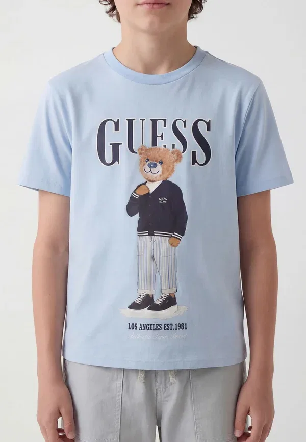 Футболка Guess Junior ss t-shirt print t-shirt, светло-голубая