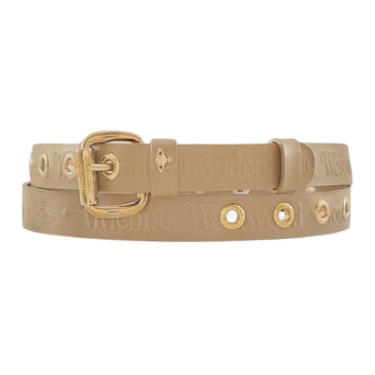 

Vivienne Westwood Кожаный ремень унисекс золотистый шириной 2.5 см, Gold