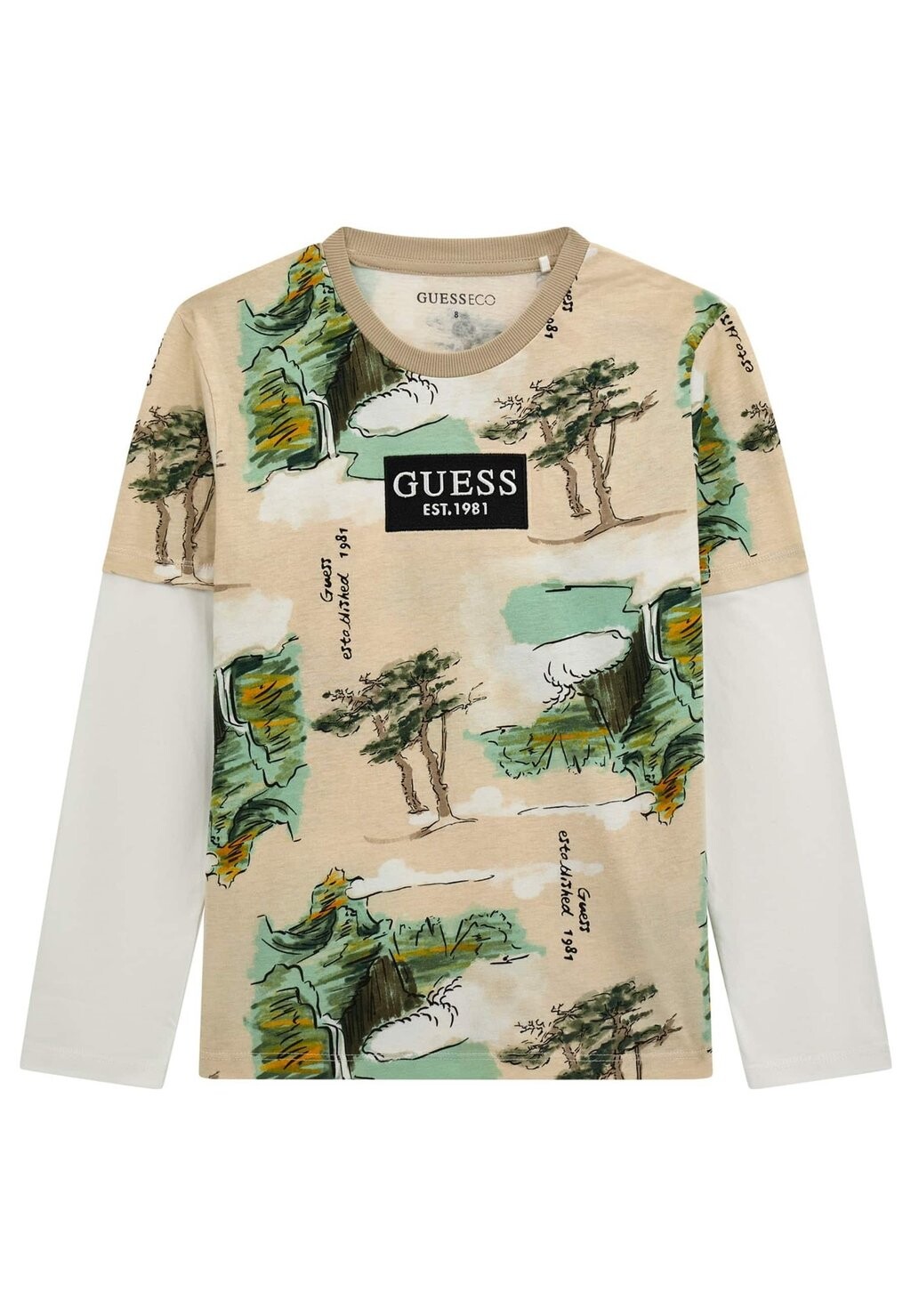

Топ с длинными рукавами Guess, зеленый