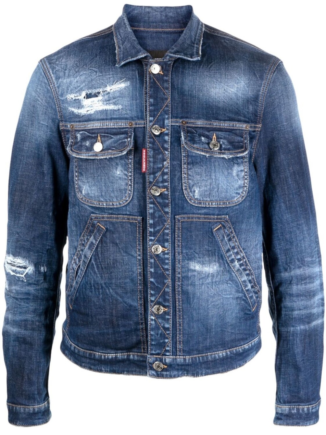 

Dsquared2 джинсовая куртка с эффектом потертости, синий