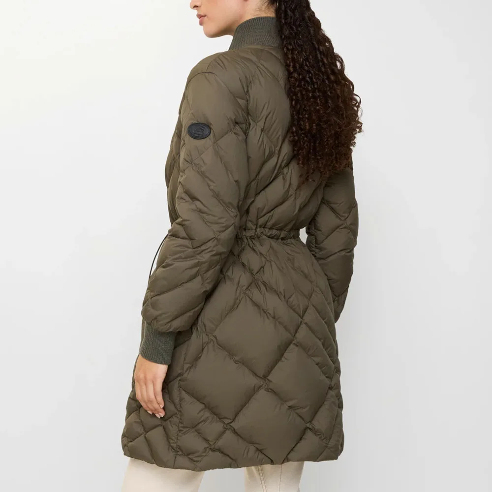 Куртка-пуховик Burberry Danesbury в клетку, стиль главной улицы, Marsh Green — фото 4