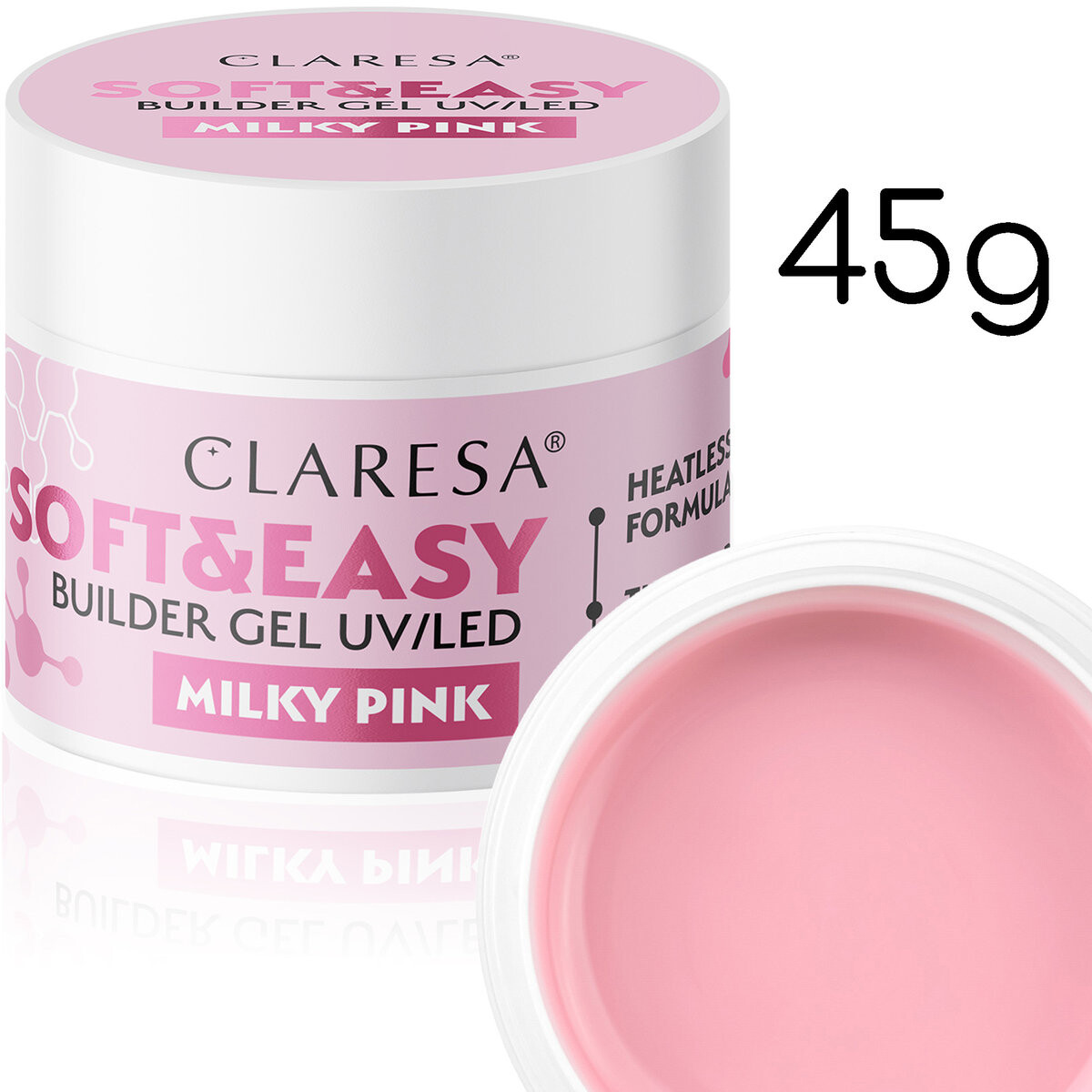 

Claresa, Строительный гель Soft&easy молочно-розовый, 45 г