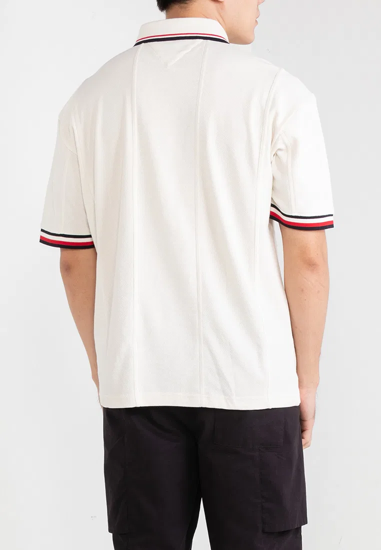 Поло Pique Panelled, THC Tommy Hilfiger, экрю — фото 2