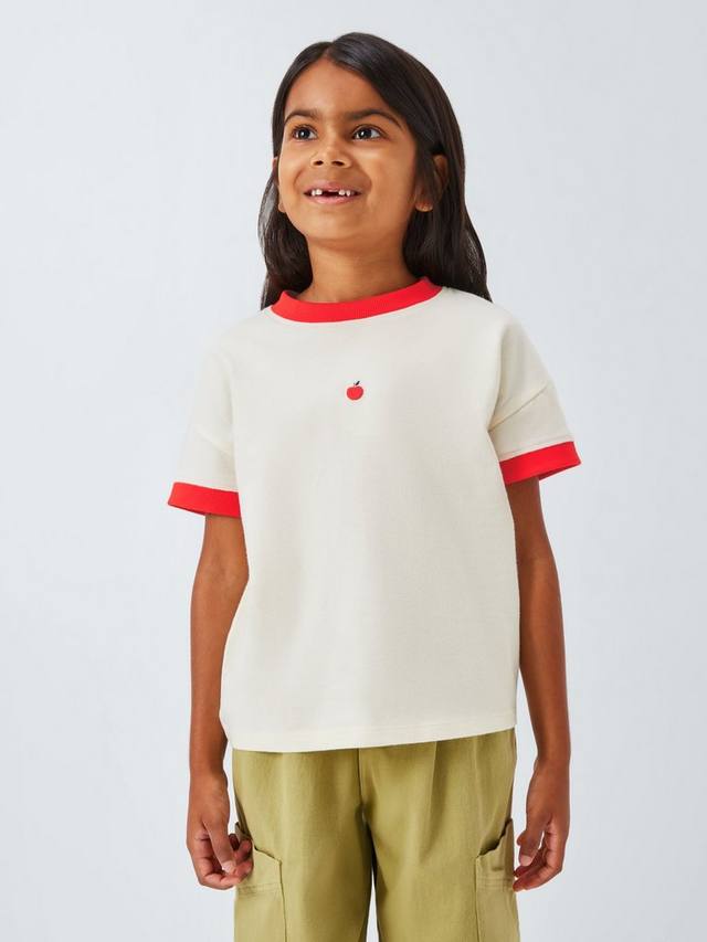 

Детская футболка с вышитым яблоком John Lewis, Multi