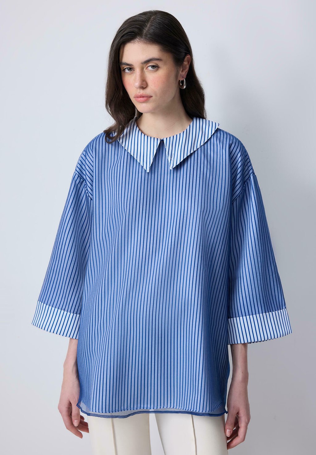 

Блуза STRIPED WITH GARNISH Touché Privé, синий