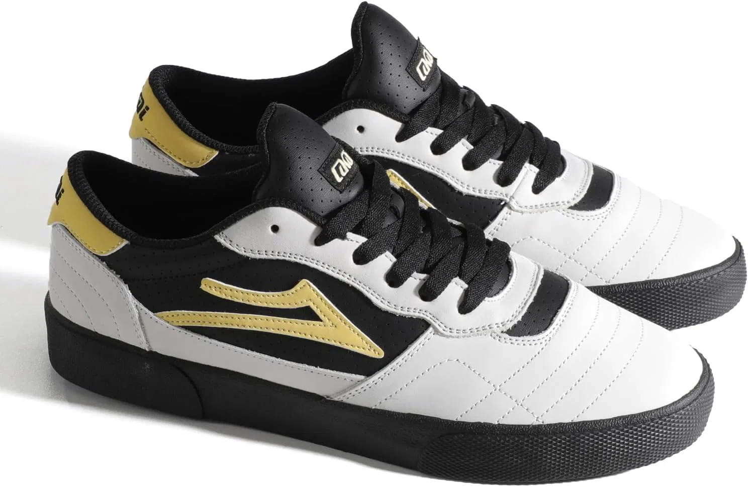 Мужские низкие скейтбордистские кроссовки Lakai Cambridge, White Banana Black — фото 3