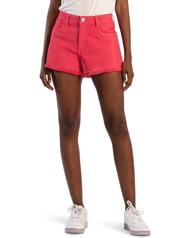 

Шорты KUT from the Kloth Jane High-Rise Shorts W/ Fray Hem, цвет Watermelon