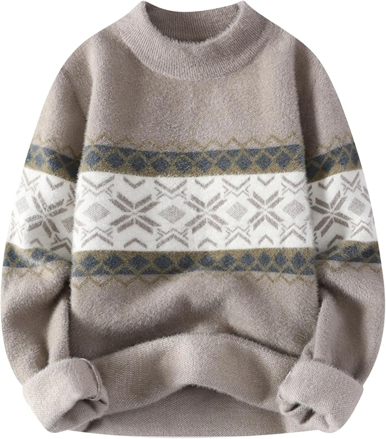 

Мужской свитер дедушкиного вязания Oversized Vintage в полоску CofeeMO
