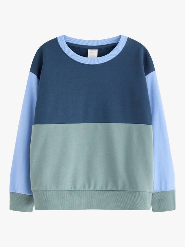 

Детский хлопковый свитшот с цветными блоками Lindex, Dusty Aqua