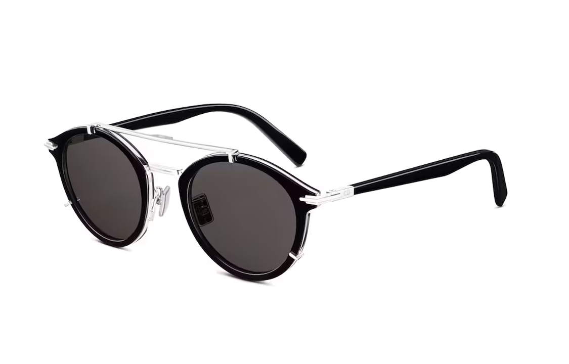 

Ацетатные круглые солнцезащитные очки мужские черные DIOR