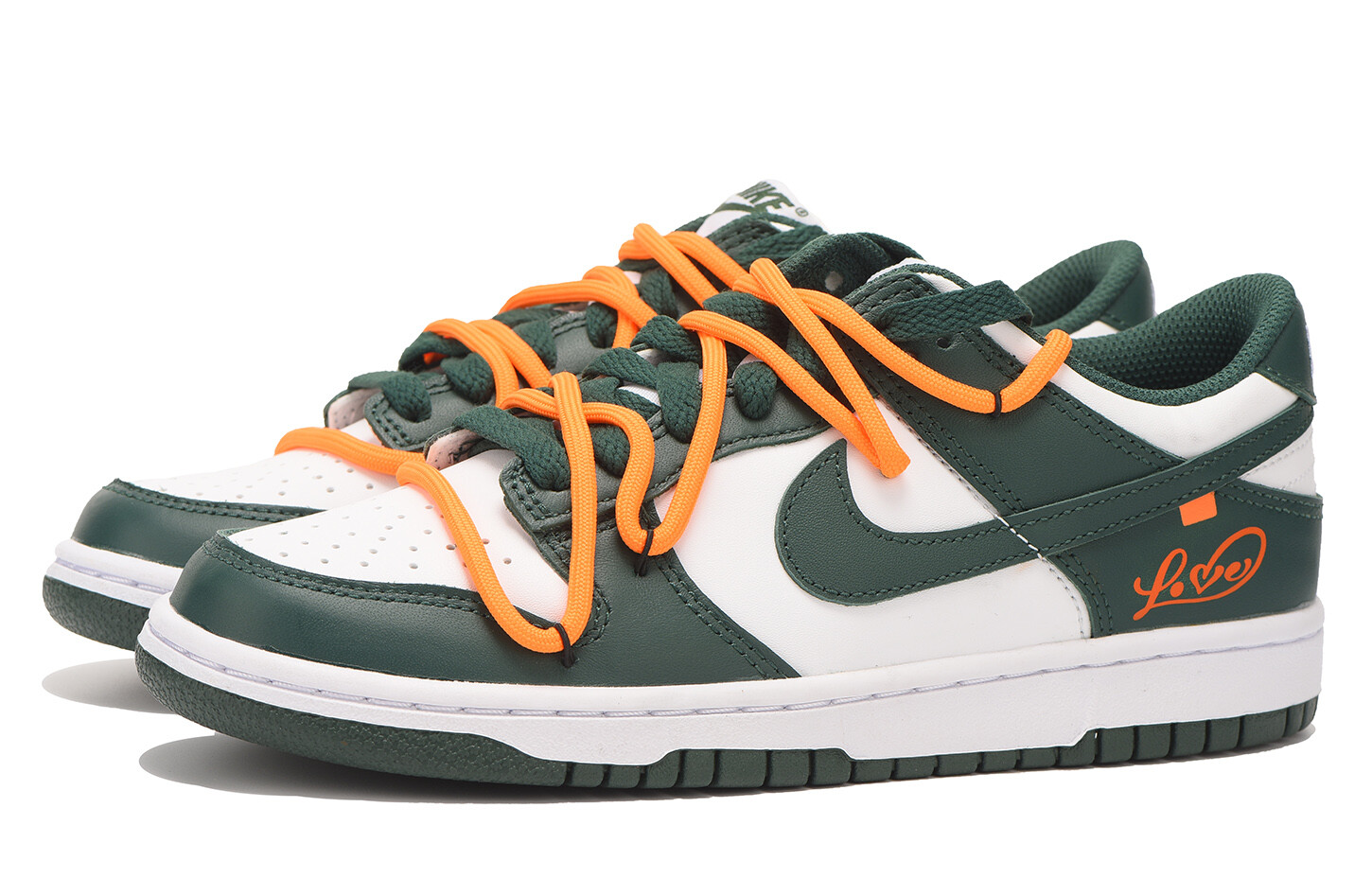 

Кроссовки Nike Dunk Skateboarding Shoes Women's Low-top Orange, зеленый