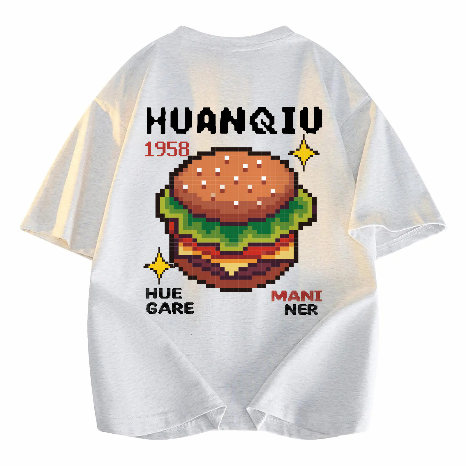 

Футболка Unisex Crew Neck Moderate Heavyweight HUANQIU, белый heather серый