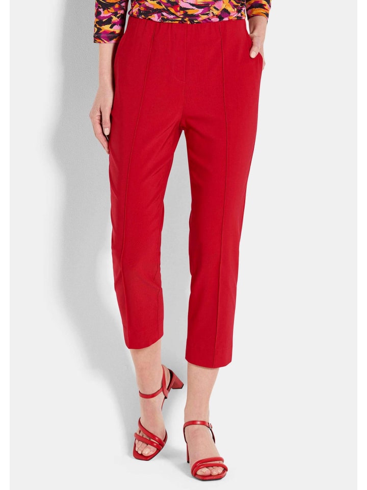 

Брюки Bengaline, элегантные брюки-клеш со складками красного цвета GOLDNER