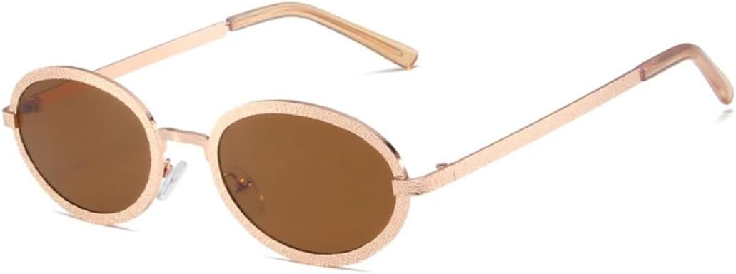 

Солнцезащитные очки с защитой UV400 | Овальная металлическая оправа, цветные линзы | Для женщин и мужчин, для занятий спортом на открытом воздухе и вождения DSVIGF, Rose Golden Tea