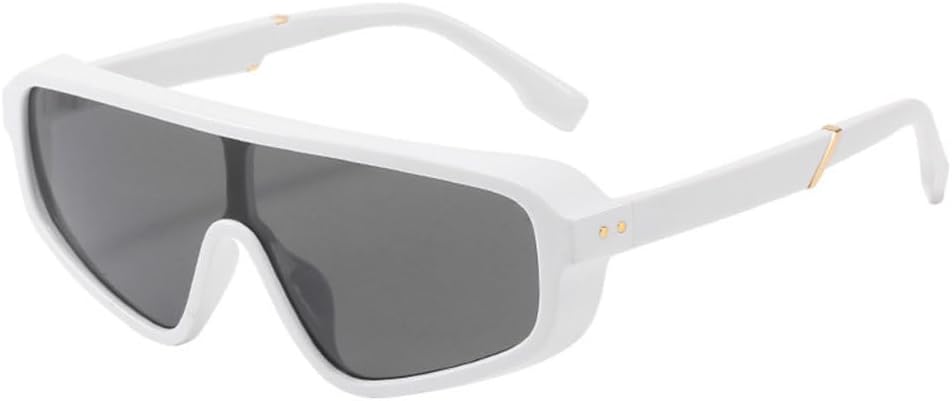 

Винтажные квадратные солнцезащитные очки в стиле панк для мужчин и женщин, модные цельные солнцезащитные очки для женщин, ретро-очки коричневого цвета LJTJTAV, White-black