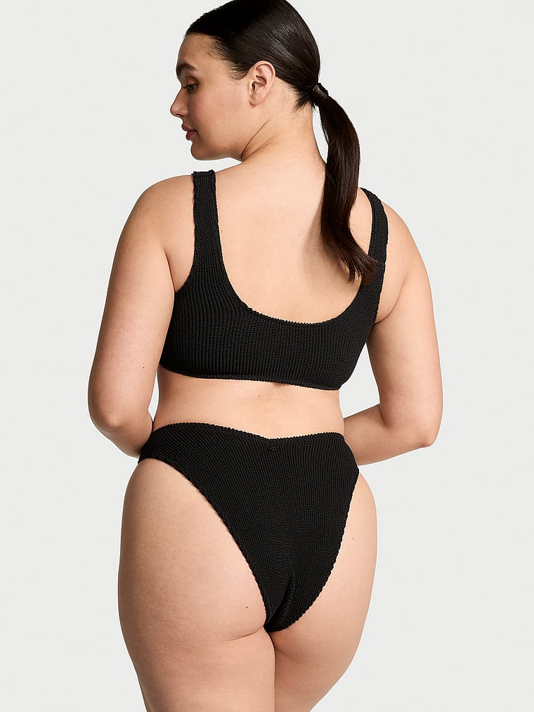 

Бразильские плавки-бикини с гофрированной отделкой Victoria'S Secret Swim, черный