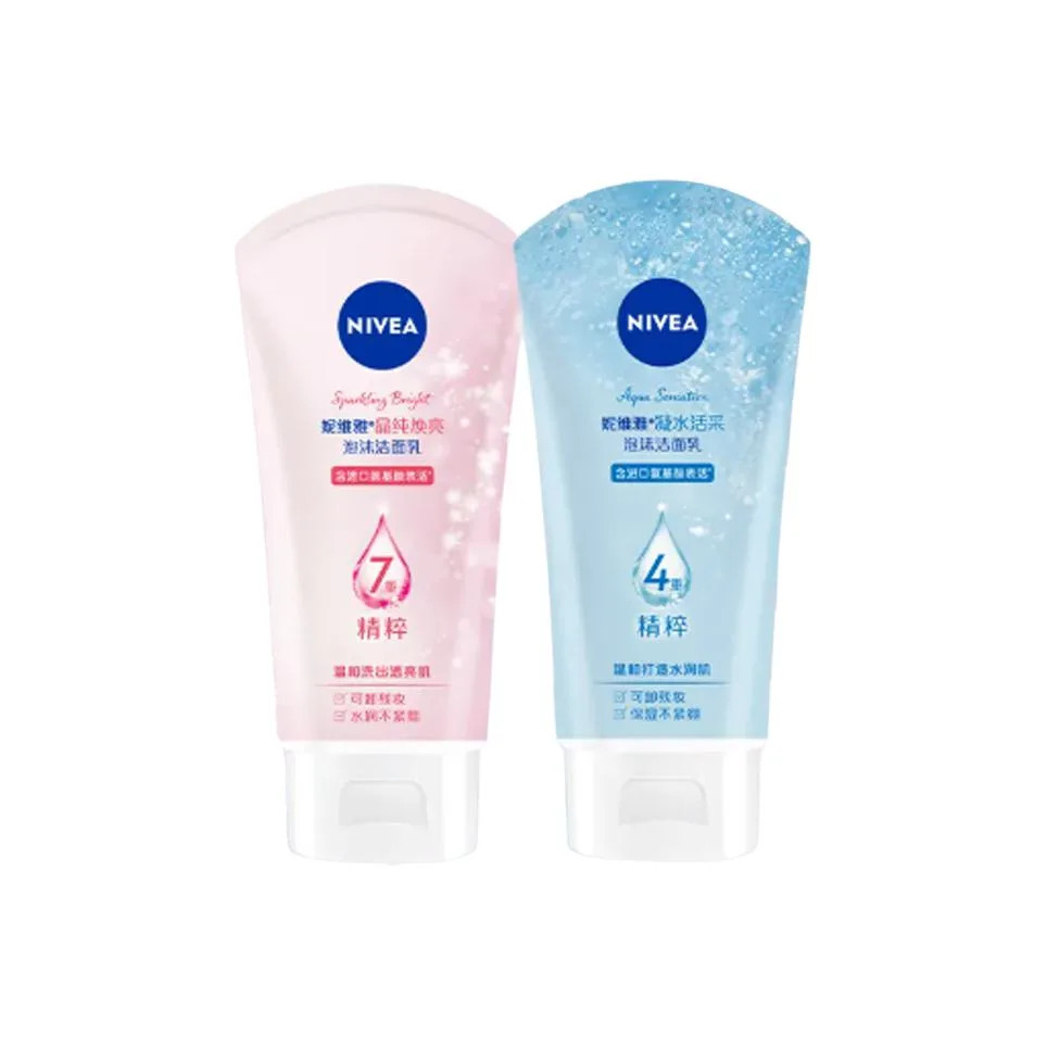 Набор Nivea — Очищающее молочко для лица с осветляющим и увлажняющим эффектом, для снятия макияжа, 100 г + 100 г, Two-Piece Set: Crystal Clear